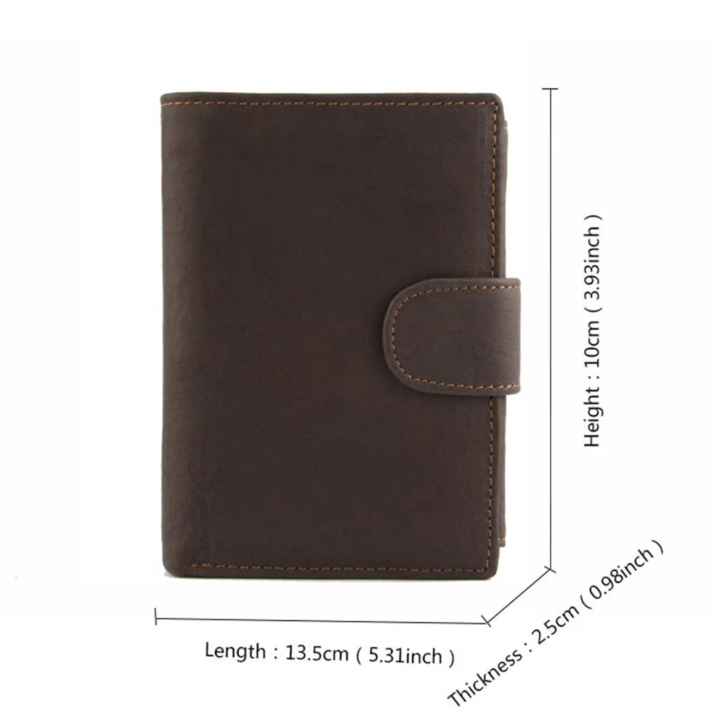 FoxDrop™ 2022 - Carteras de cuero para hombre, de piel de vaca auténtica, con 14 tarjeteros, monedero corto de alta calidad, reutilizables.