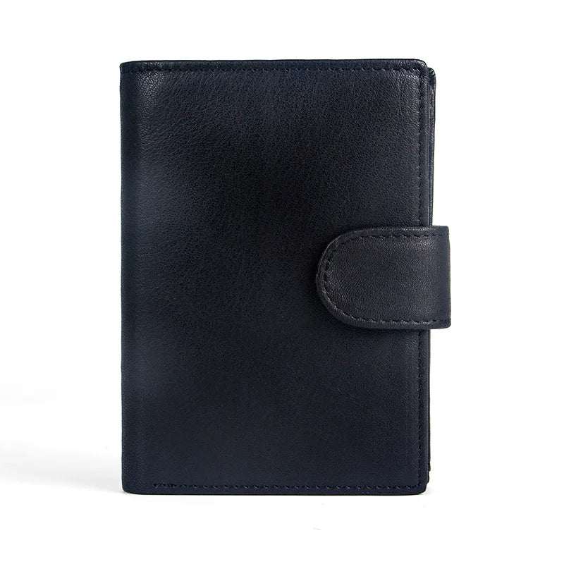 FoxDrop™ 2022 - Carteras de cuero para hombre, de piel de vaca auténtica, con 14 tarjeteros, monedero corto de alta calidad, reutilizables.
