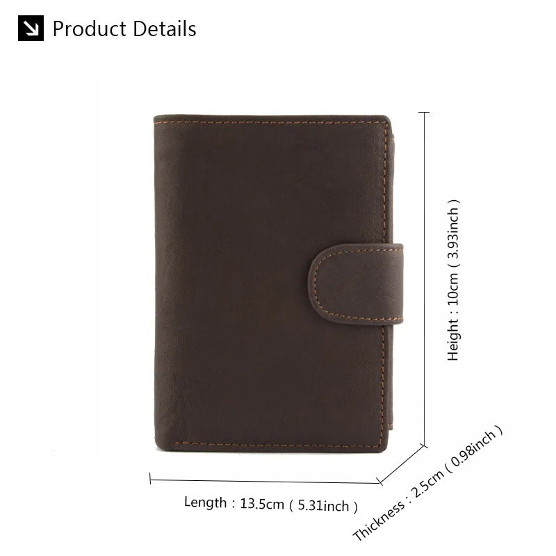 FoxDrop™ 2022 - Carteras de cuero para hombre, de piel de vaca auténtica, con 14 tarjeteros, monedero corto de alta calidad, reutilizables.