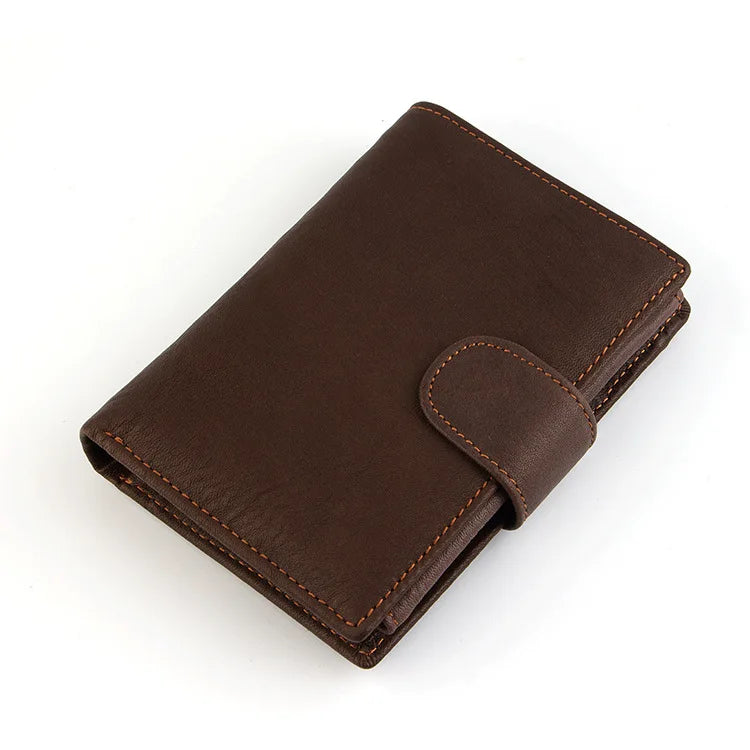 FoxDrop™ 2022 - Carteras de cuero para hombre, de piel de vaca auténtica, con 14 tarjeteros, monedero corto de alta calidad, reutilizables.
