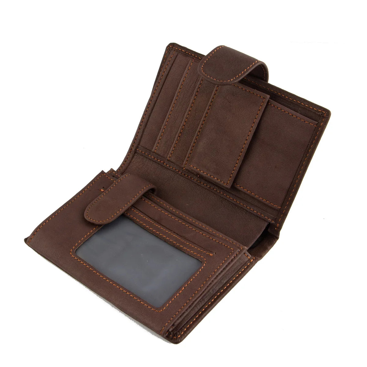 FoxDrop™ 2022 - Carteras de cuero para hombre, de piel de vaca auténtica, con 14 tarjeteros, monedero corto de alta calidad, reutilizables.