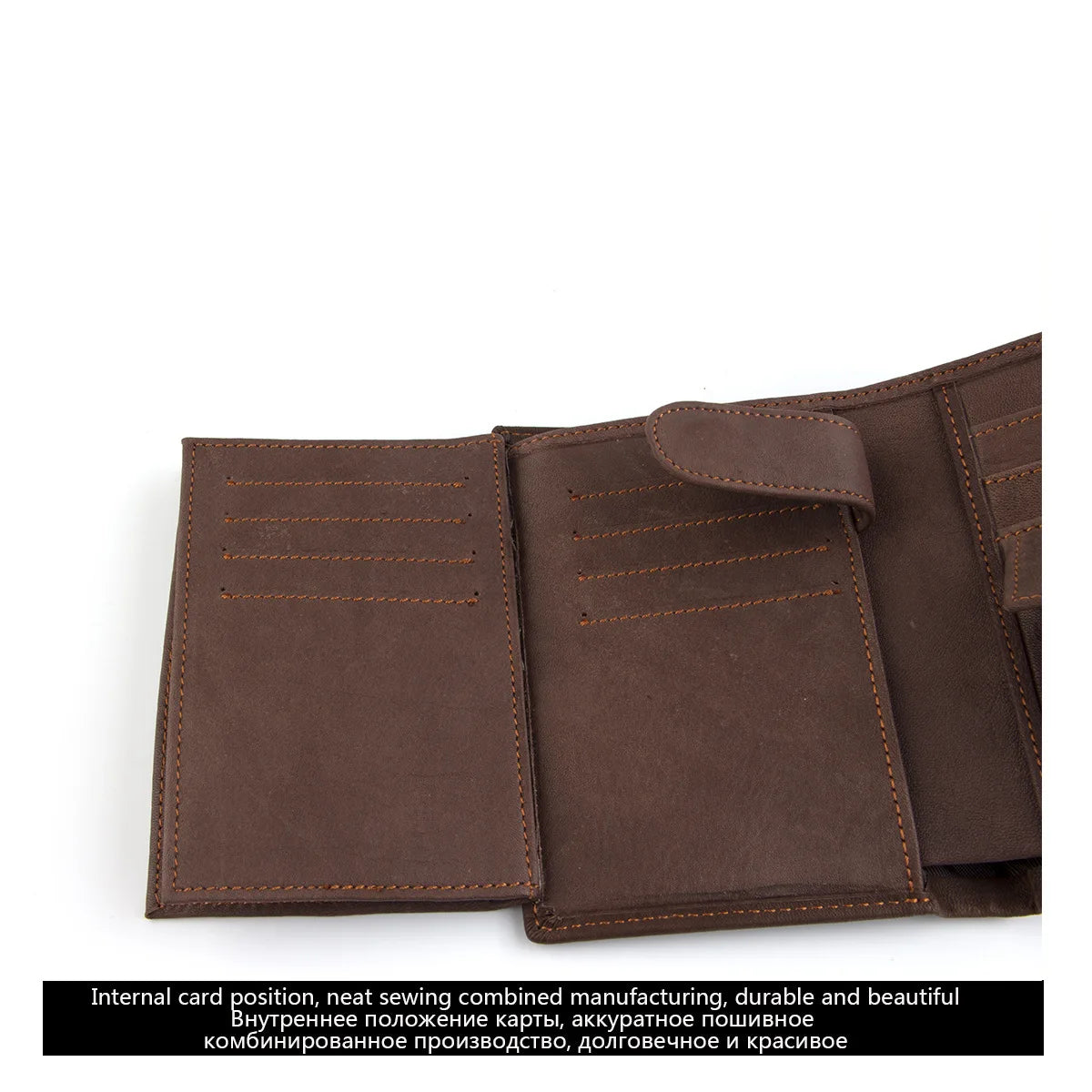 FoxDrop™ 2022 - Carteras de cuero para hombre, de piel de vaca auténtica, con 14 tarjeteros, monedero corto de alta calidad, reutilizables.