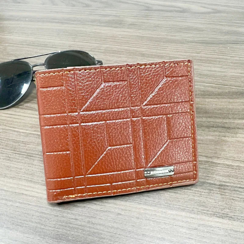 Portefeuille FoxDrop™ pour homme, nouvelle marque, court, à carreaux, horizontal, en cuir souple, grande capacité, multi-cartes