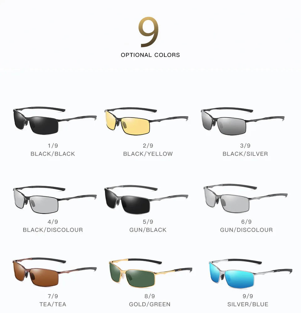 FoxDrop™ Sunglass Polarized Driving Glasses Color Night-vision Goggles Cycling Road Kask Bicchieri Men Shades Cascos Pesca