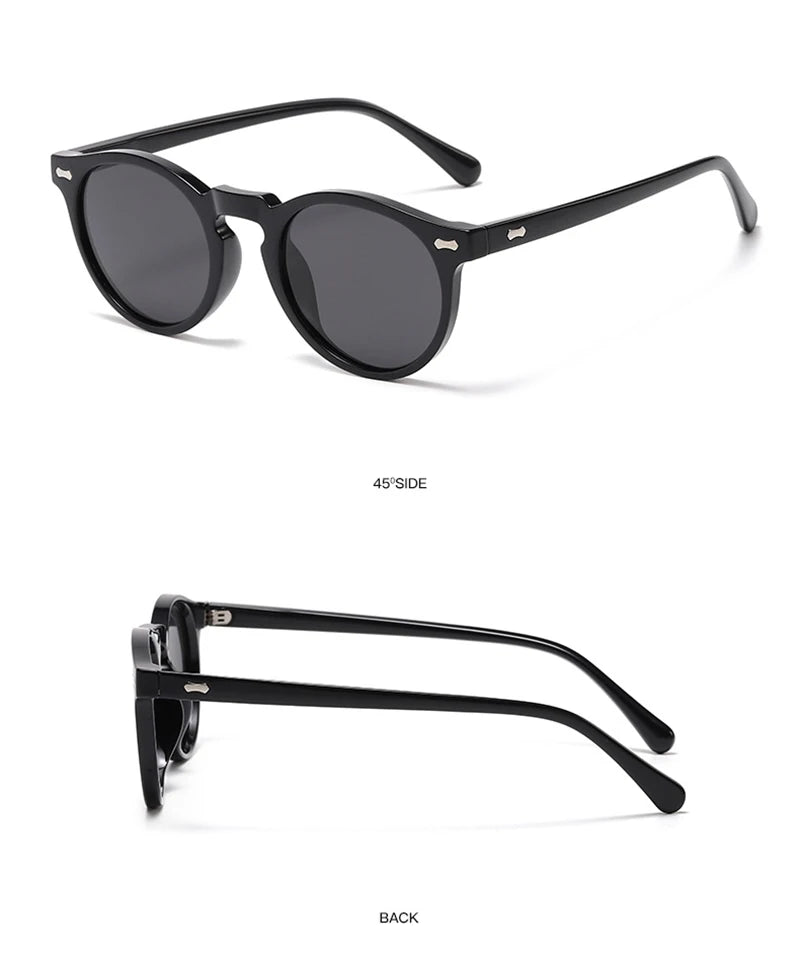 FoxDrop™ Retro Round Sunglasses Men Women Fashion Small Polarized Sun Glasses For Male Female Literary Vintage Shades Driving Eyeglasses