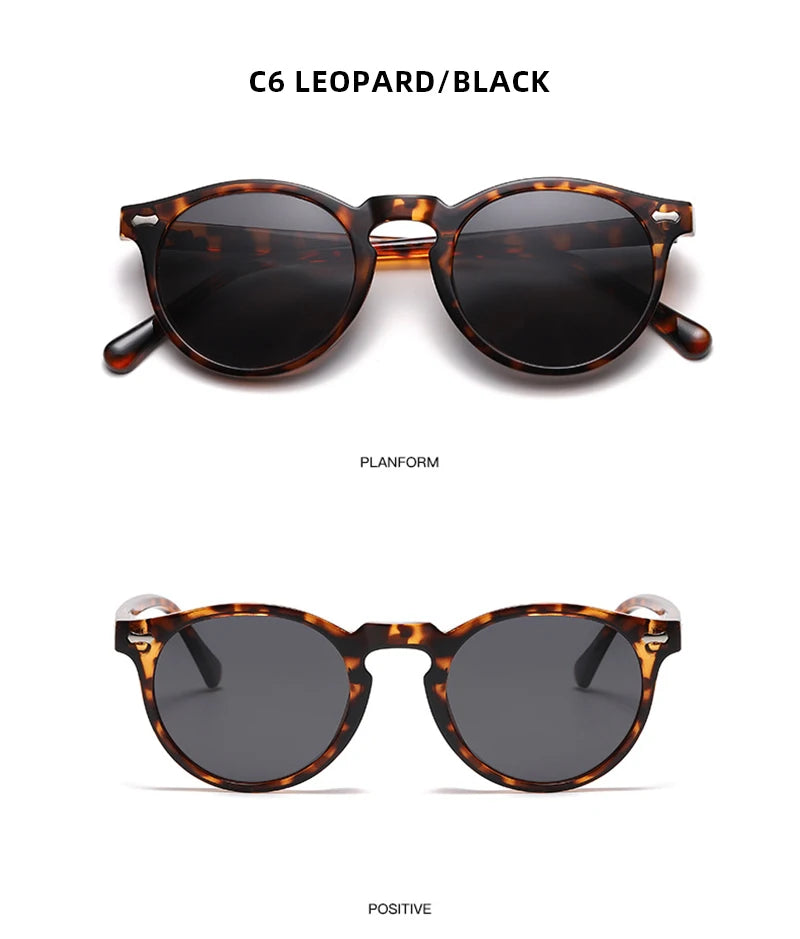 FoxDrop™ Retro Round Sunglasses Men Women Fashion Small Polarized Sun Glasses For Male Female Literary Vintage Shades Driving Eyeglasses