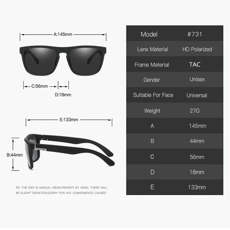 FoxDrop™ Square Polarized Sunglasses Anti Glare Sun Shades For Summer Party Vacation Travel Driving Fishing