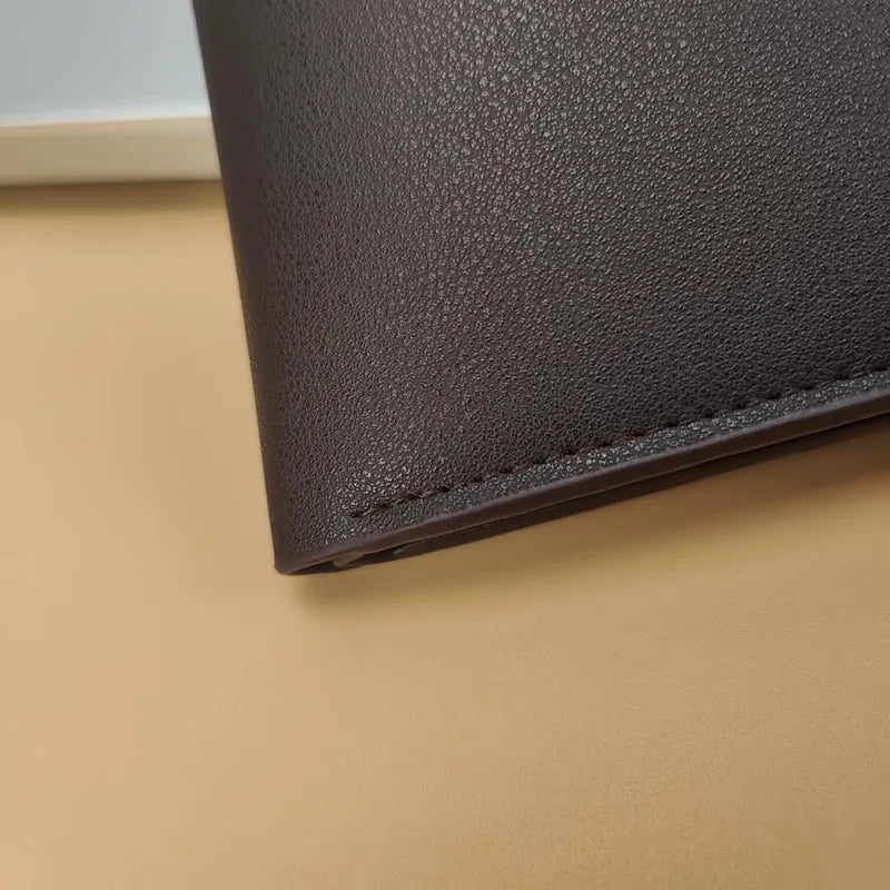 Portefeuille FoxDrop™ pour homme, nouvelle marque, court, à carreaux, horizontal, en cuir souple, grande capacité, multi-cartes
