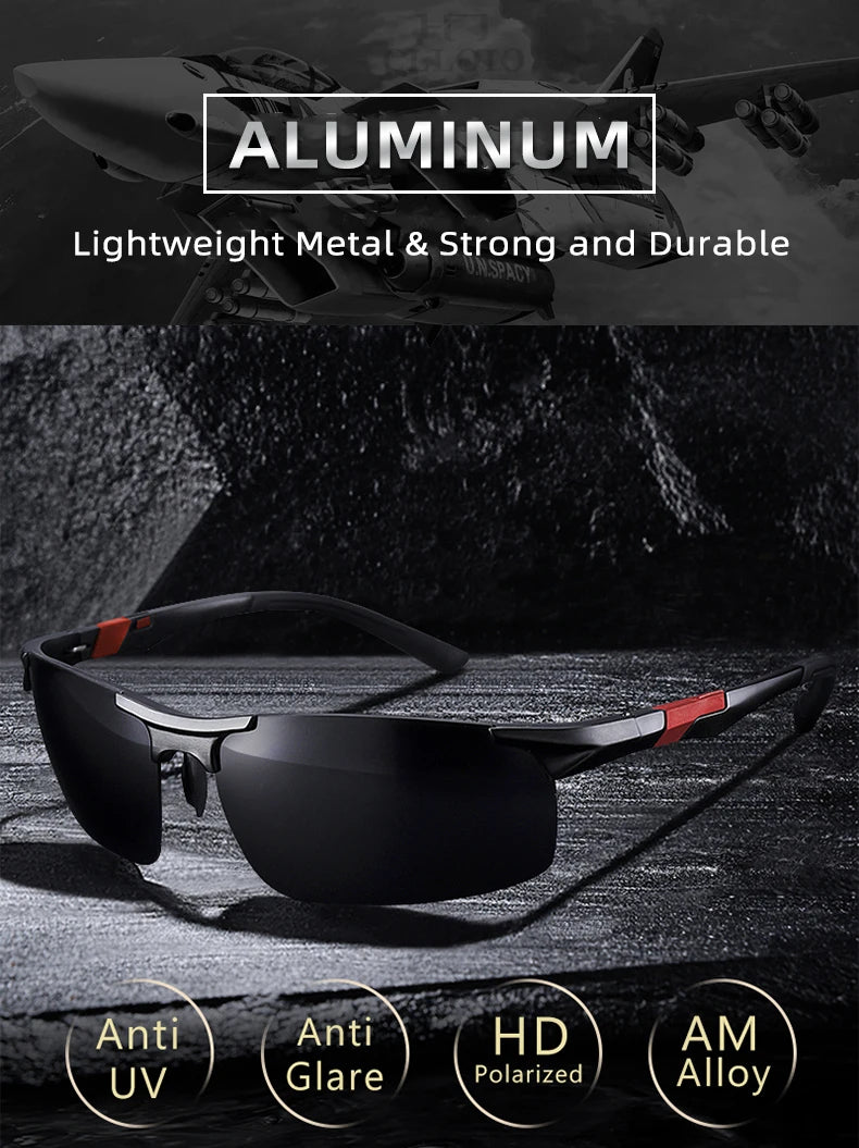 FoxDrop™ CLLOIO Nouvelles lunettes de soleil photochromiques polarisées en aluminium pour hommes Lunettes de conduite polarisées de jour et de nuit Anti-éblouissement Caméléon Oculos de sol