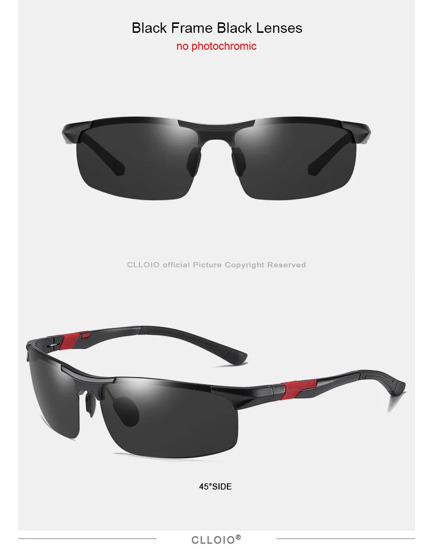 FoxDrop™ CLLOIO Nouvelles lunettes de soleil photochromiques polarisées en aluminium pour hommes Lunettes de conduite polarisées de jour et de nuit Anti-éblouissement Caméléon Oculos de sol