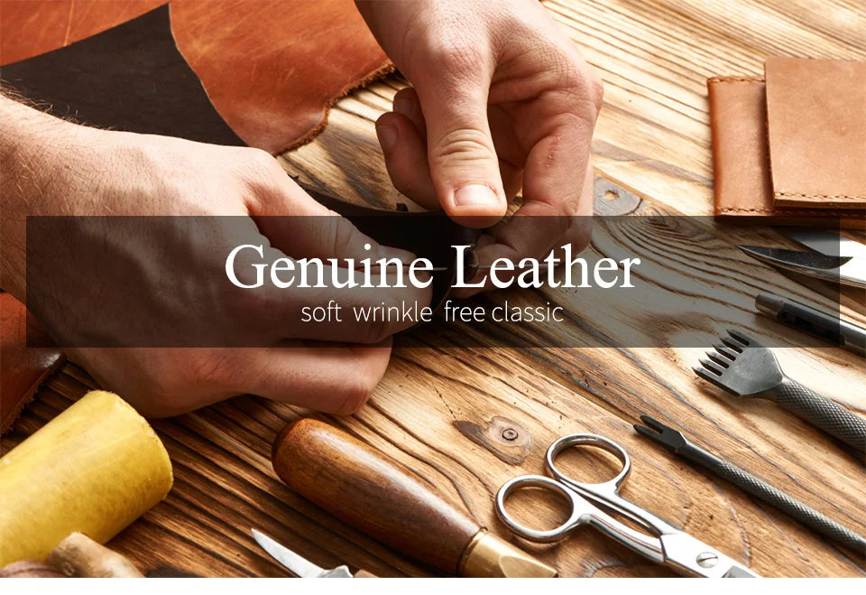 Monedero FoxDrop™ 100% de piel auténtica para hombre, tarjetero pequeño, cartera con cadena, cartera de bolsillo para hombre, calidad
