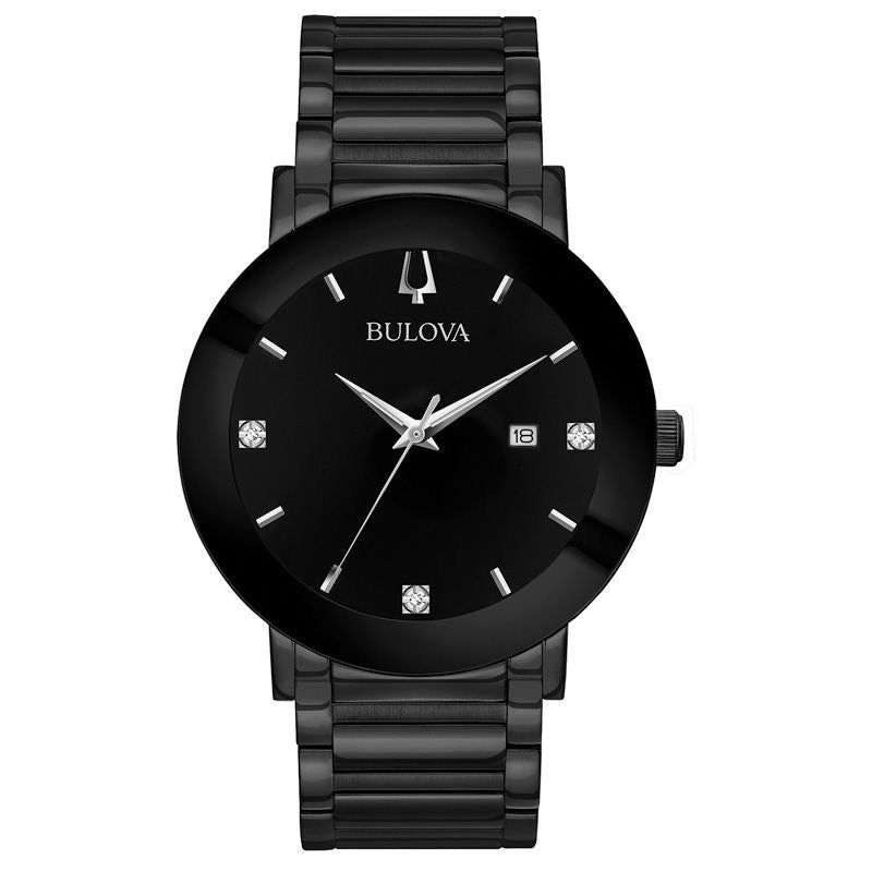 Bulova Modern Diamond Black Dial Men's Watch Item No. 98D144