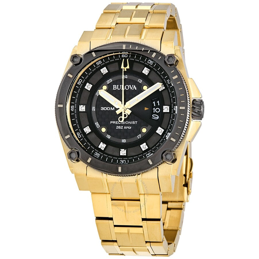 Bulova Precisionist Quartz Diamond Black Dial Men's Watch Item No. 98D156