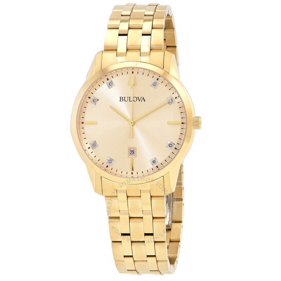 Bulova Sutton Quartz Diamond Champagne Dial Men's Watch Item No. 97D123