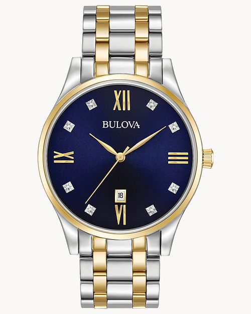 Bulova Classic Diamond Blue Dial Men's Watch Item No. 98D130