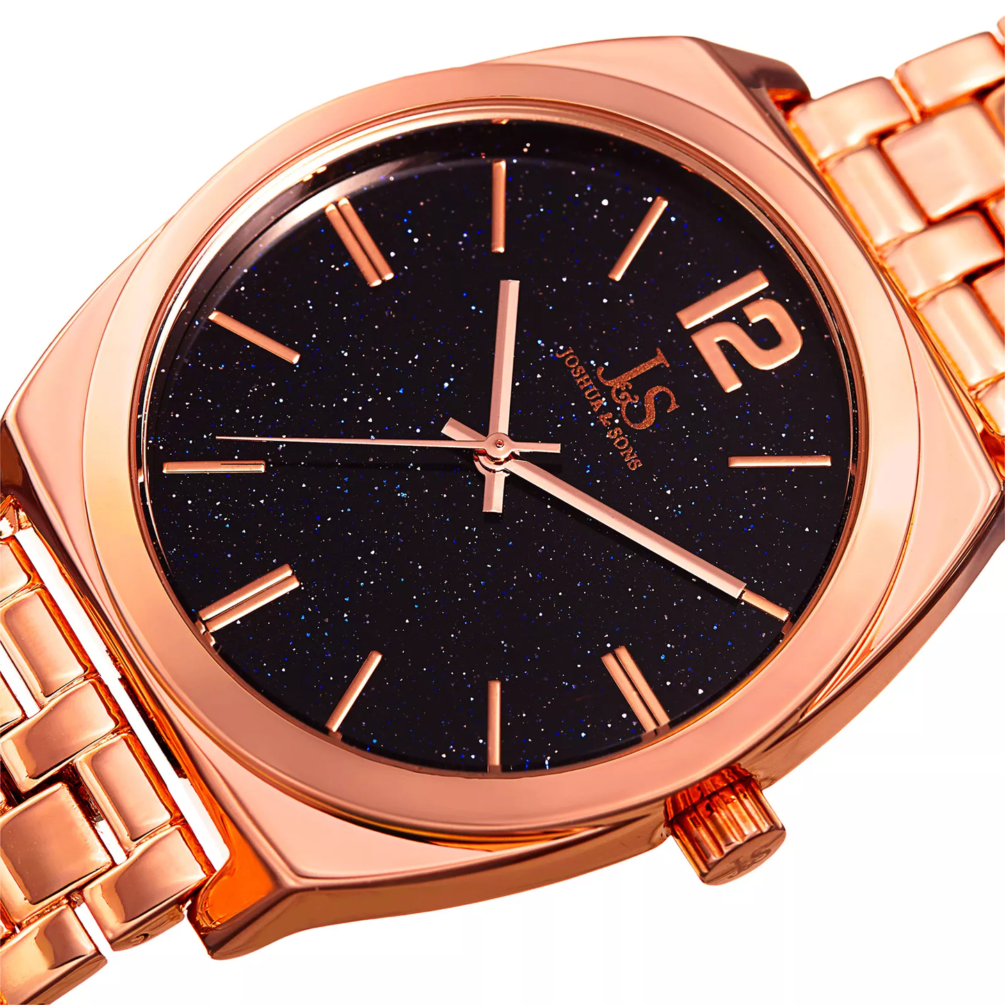 Joshua And Sons Quartz Navy Blue Sandstone Dial JX122RG