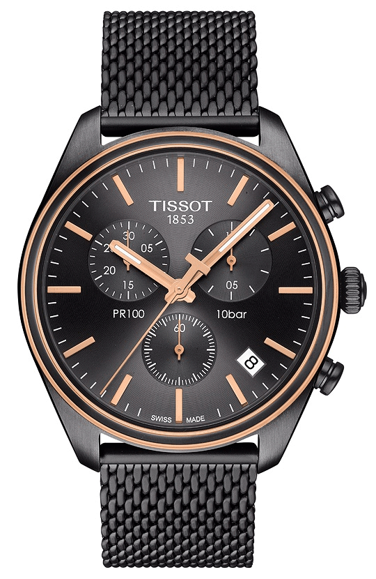 Tissot PR 100 Chronograph Black Dial Men's Watch Item No. T101.417.23.061.00