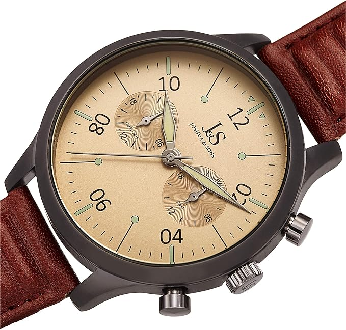 Joshua And Sons Quartz Beige Dial Men's JX146GNBR