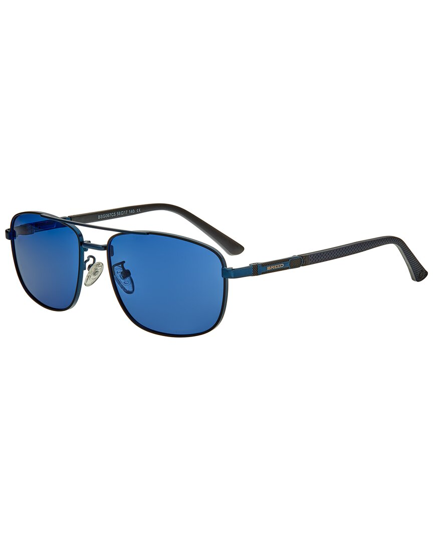 Breed Men's Blue Rectangular Sunglasses