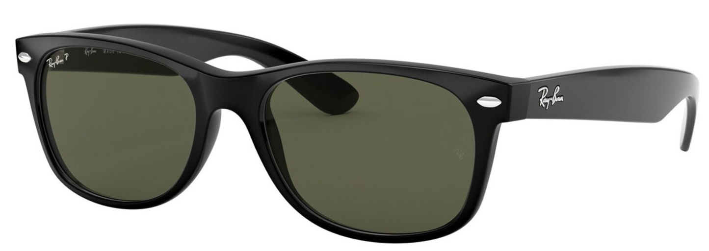 Ray-Ban New Wayfarer Classic Polarized Green Unisex Sunglasses Item No. RB2132 901/58 55