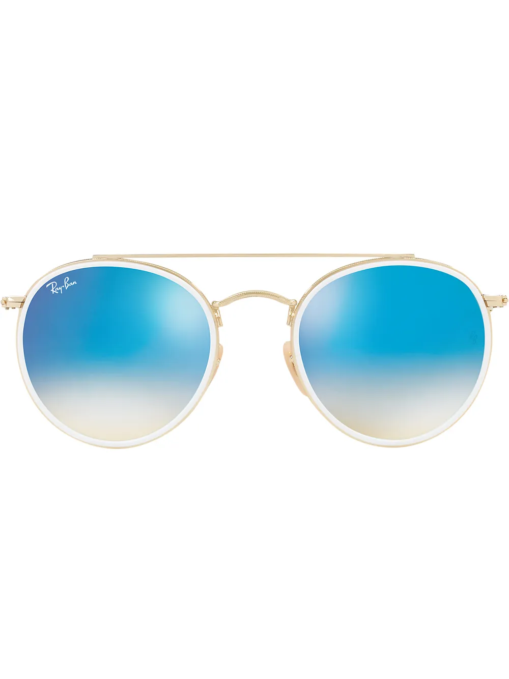 Ray-Ban Round Double Bridge Blue Gradient Flash Unisex Sunglasses Item No. RB3647 N0014O 51