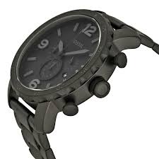 Fossil Nate Chronograph Black Dial Black Ion-plated Men's Watch Item No. JR1401
