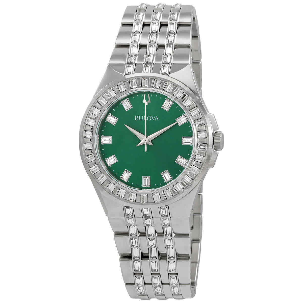 Bulova Crystal Quartz Green Dial Men's Watch Item No. 96A253