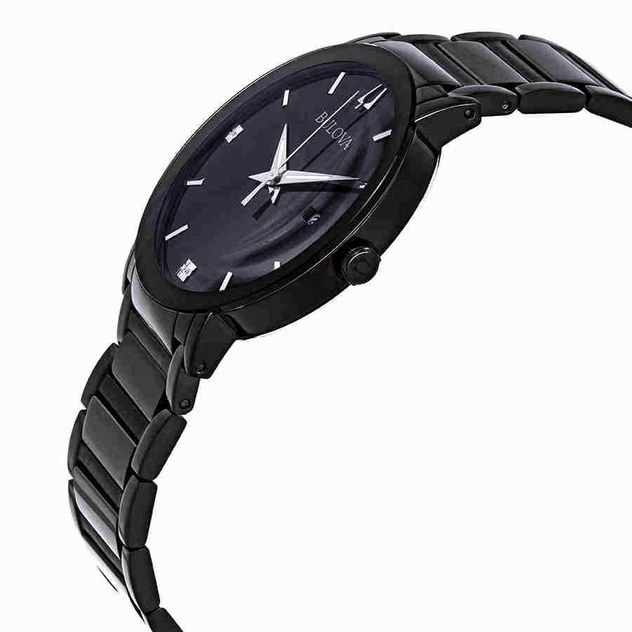 Bulova Modern Diamond Black Dial Men's Watch Item No. 98D144