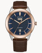 Montre Citizen Eco-Drive pour homme, cadran bleu marine, article n° AW0096-06L