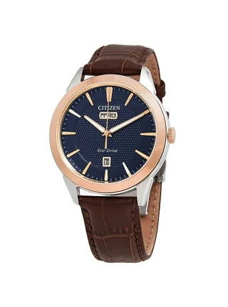 Montre Citizen Eco-Drive pour homme, cadran bleu marine, article n° AW0096-06L