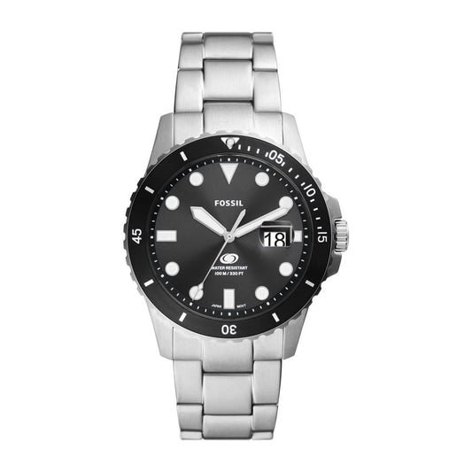 Montre homme Fossil Blue Dive à quartz et cadran noir, référence FS6032