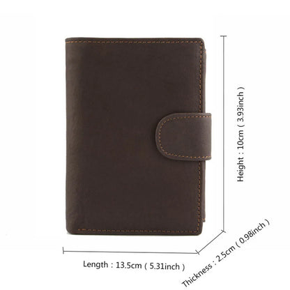 FoxDrop™ 2022 - Carteras de cuero para hombre, de piel de vaca auténtica, con 14 tarjeteros, monedero corto de alta calidad, reutilizables.