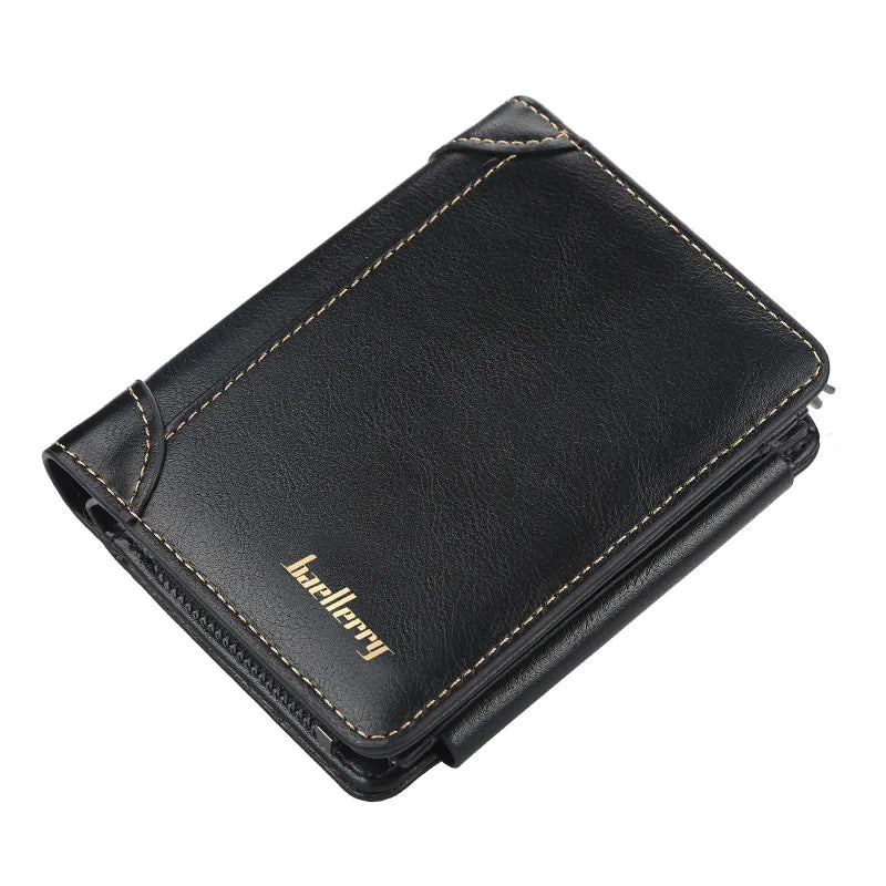 Portefeuilles FoxDrop™ en cuir pour hommes, nouveaux, de haute qualité, fermeture éclair, design court, porte-cartes, porte-monnaie vintage, porte-monnaie pour hommes