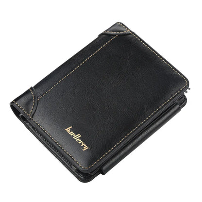 Portefeuilles FoxDrop™ en cuir pour hommes, nouveaux, de haute qualité, fermeture éclair, design court, porte-cartes, porte-monnaie vintage, porte-monnaie pour hommes