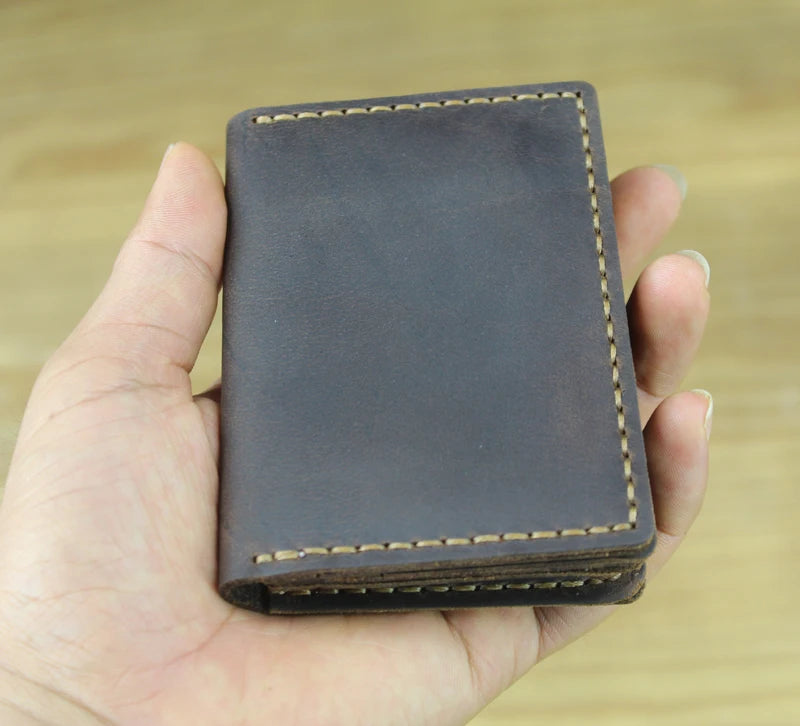 FoxDrop™ Portefeuilles de cartes en cuir véritable de luxe pour hommes, porte-cartes de crédit pour femmes, porte-cartes et pièces d'identité, organisateur pour hommes, porte-cartes de visite