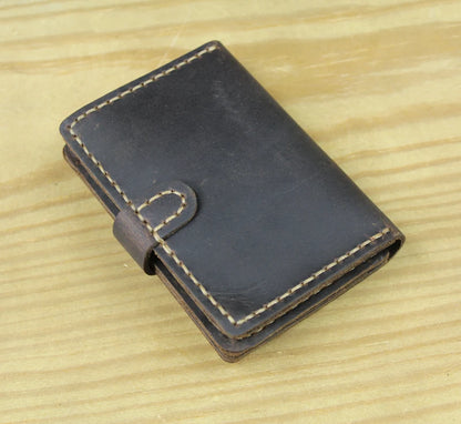 FoxDrop™ Portefeuilles de cartes en cuir véritable de luxe pour hommes, porte-cartes de crédit pour femmes, porte-cartes et pièces d'identité, organisateur pour hommes, porte-cartes de visite