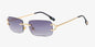 FoxDrop™ Kachawoo lunettes de soleil rectangulaires rétro sans monture homme femme uv400 petites lunettes de soleil mode bleu rose or métal cadeaux d'anniversaire