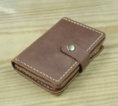 FoxDrop™ Portefeuilles de cartes en cuir véritable de luxe pour hommes, porte-cartes de crédit pour femmes, porte-cartes et pièces d'identité, organisateur pour hommes, porte-cartes de visite