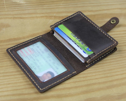FoxDrop™ Portefeuilles de cartes en cuir véritable de luxe pour hommes, porte-cartes de crédit pour femmes, porte-cartes et pièces d'identité, organisateur pour hommes, porte-cartes de visite