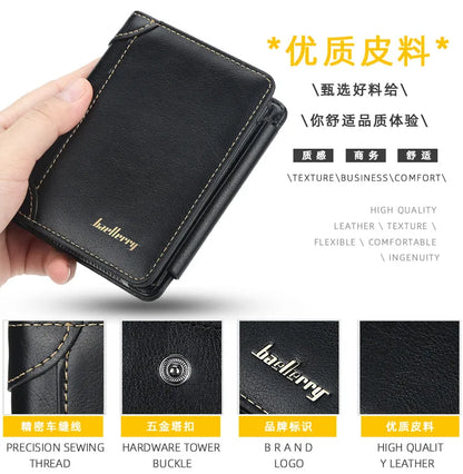 Portefeuilles FoxDrop™ en cuir pour hommes, nouveaux, de haute qualité, fermeture éclair, design court, porte-cartes, porte-monnaie vintage, porte-monnaie pour hommes