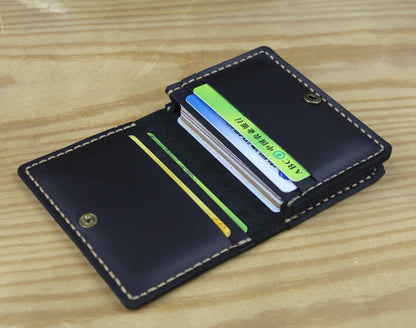 FoxDrop™ Portefeuilles de cartes en cuir véritable de luxe pour hommes, porte-cartes de crédit pour femmes, porte-cartes et pièces d'identité, organisateur pour hommes, porte-cartes de visite