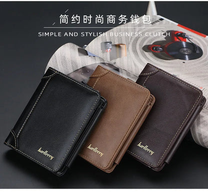 Portefeuilles FoxDrop™ en cuir pour hommes, nouveaux, de haute qualité, fermeture éclair, design court, porte-cartes, porte-monnaie vintage, porte-monnaie pour hommes