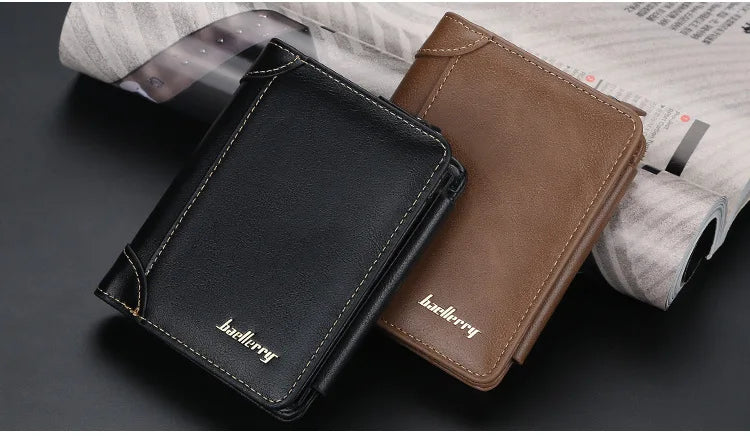 Portefeuilles FoxDrop™ en cuir pour hommes, nouveaux, de haute qualité, fermeture éclair, design court, porte-cartes, porte-monnaie vintage, porte-monnaie pour hommes