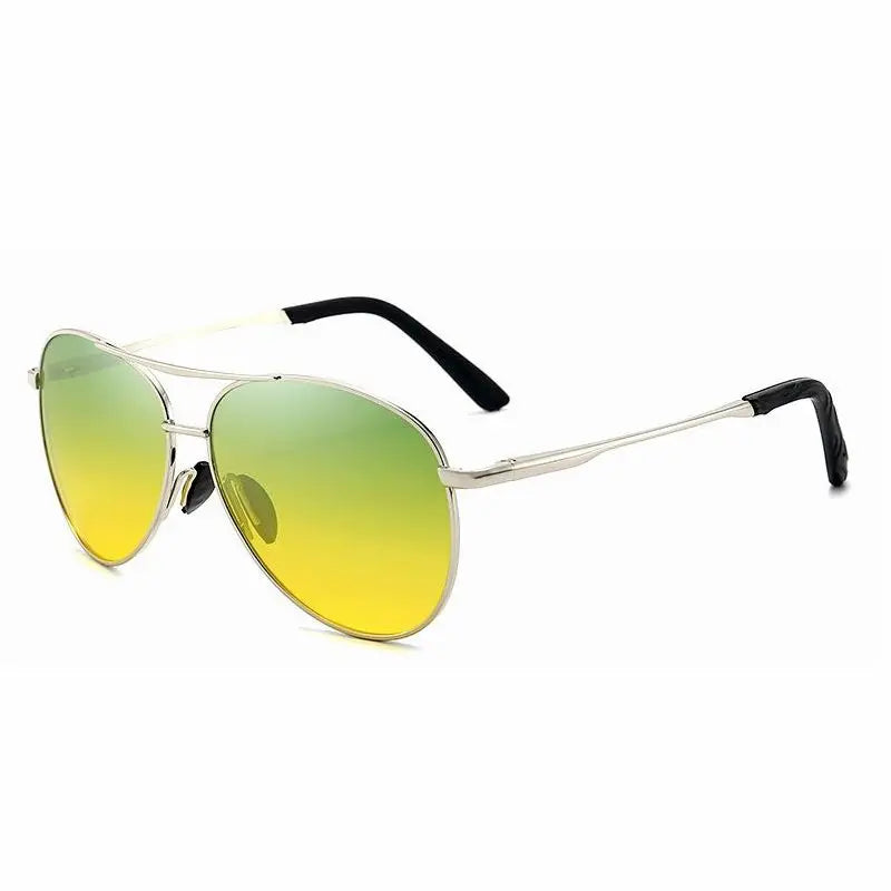 FoxDrop™ Aviation Metail Frame Polarized Sunglasses Men Color Changing Sun Glasses  Pilot Male Day Night Vision Driving