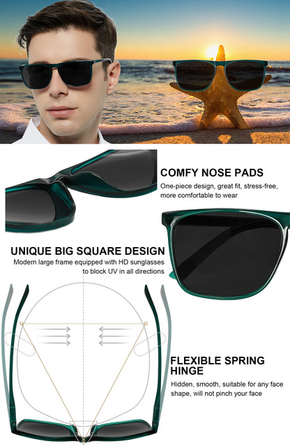 FoxDrop™ Reading Sunglasses Men Outdoor High Guality Large Reader Sunglasses Brand Design Sun Reading Glasses 0.5 1 1.5 1.75 2 2.5 2.75 3