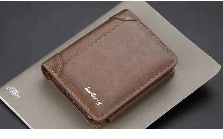 Portefeuilles FoxDrop™ en cuir pour hommes, nouveaux, de haute qualité, fermeture éclair, design court, porte-cartes, porte-monnaie vintage, porte-monnaie pour hommes