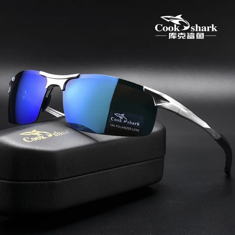 FoxDrop™ Cook Shark's new aluminum magnesium sunglasses men's sunglasses HD polarized driving drivers color glasses tide