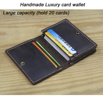 FoxDrop™ Portefeuilles de cartes en cuir véritable de luxe pour hommes, porte-cartes de crédit pour femmes, porte-cartes et pièces d'identité, organisateur pour hommes, porte-cartes de visite