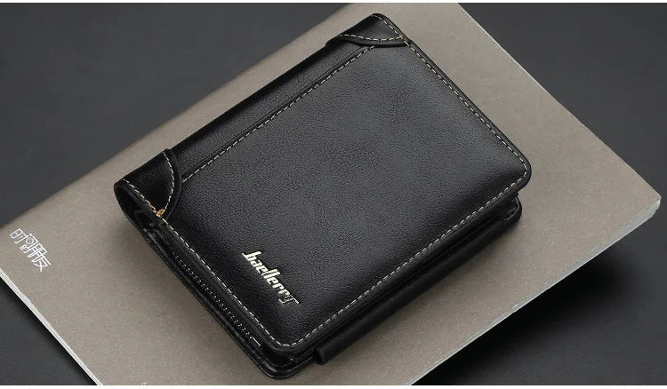 Portefeuilles FoxDrop™ en cuir pour hommes, nouveaux, de haute qualité, fermeture éclair, design court, porte-cartes, porte-monnaie vintage, porte-monnaie pour hommes