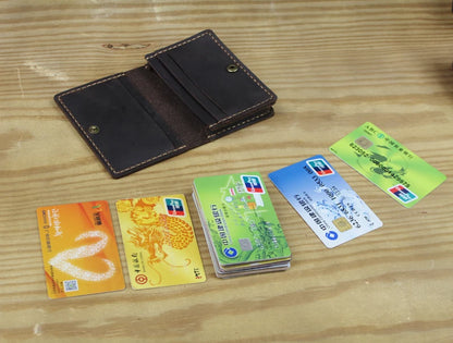 FoxDrop™ Portefeuilles de cartes en cuir véritable de luxe pour hommes, porte-cartes de crédit pour femmes, porte-cartes et pièces d'identité, organisateur pour hommes, porte-cartes de visite